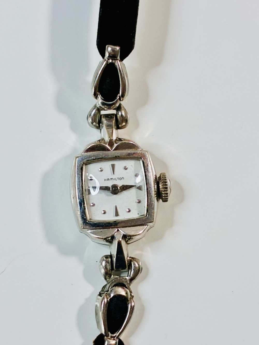 VTG Hamilton 10k RGP Bezel S & W Ladies Dainty Watch Working STRAP BROKEN